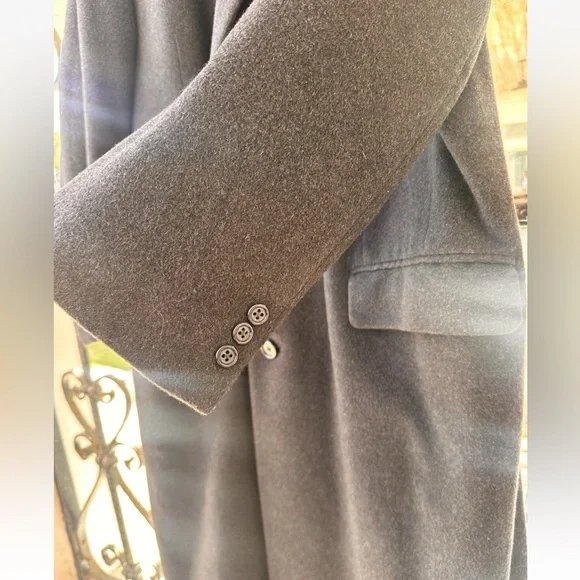 Loro Piana Men’s 100% Cashmere Charcoal Grey Overcoat Made In Italy